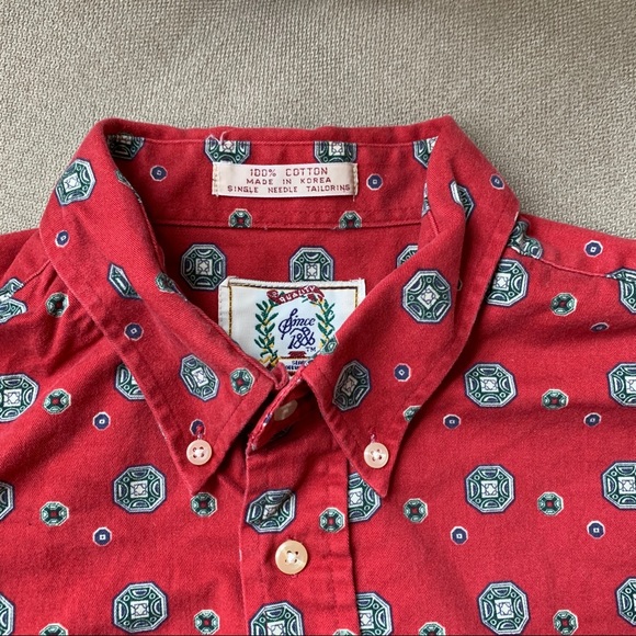 Men’s Sears Red&Black Patterned Dress Shirt - Sz L - Picture 3 of 5